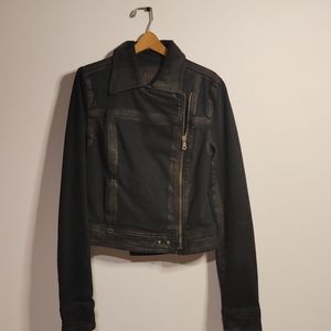 PAIGE Black Denim Biker Jacket